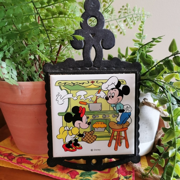 Disney Other - SOLD Minnie and Mickey Mouse Cast Iron Trivet